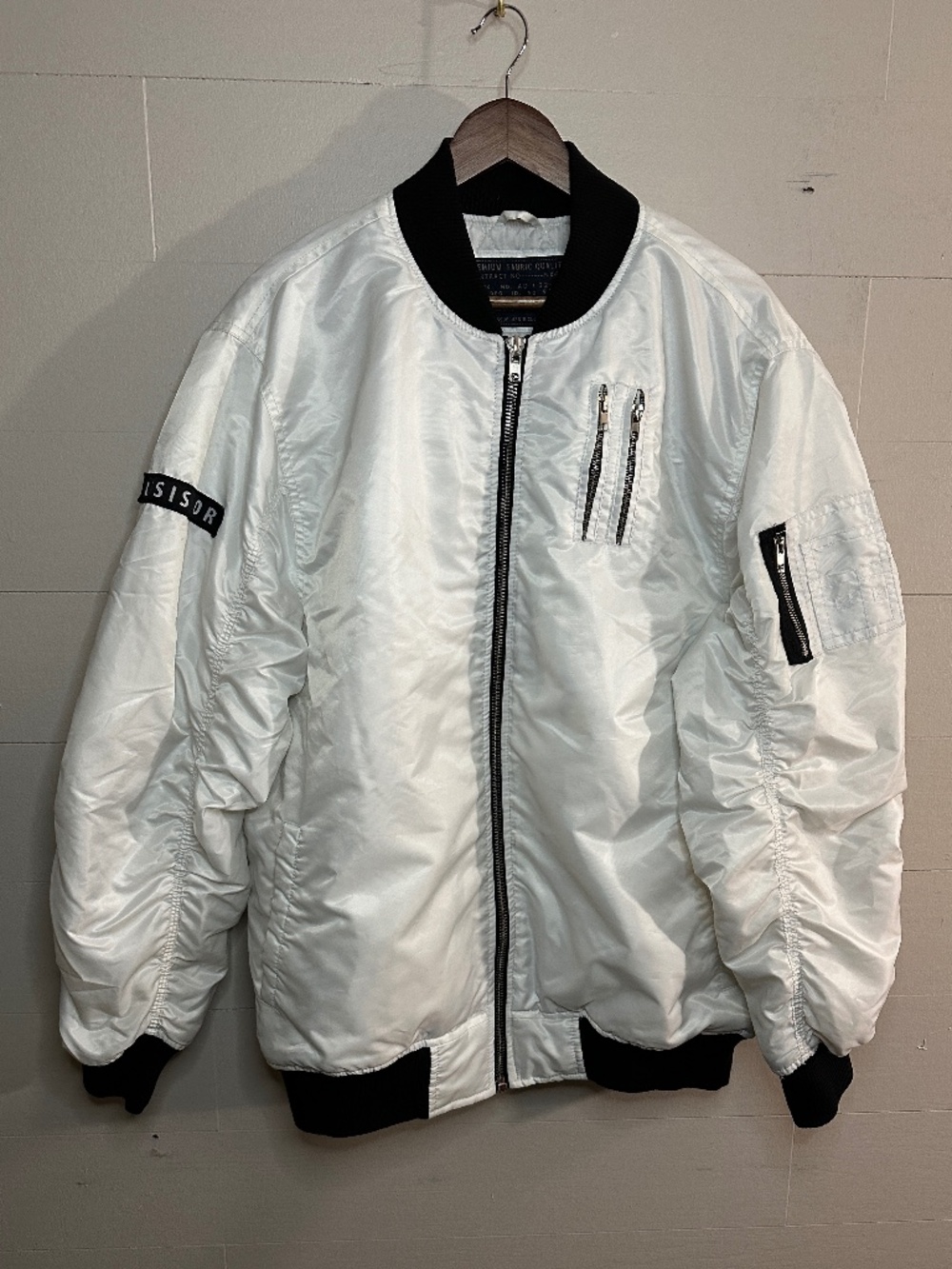 Bleecker & Mercer Men's White Bomber Puffer Jacket Size 2XL